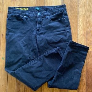 J crew black toothpick stretch jeans 28